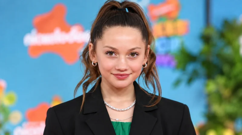 Maya Le Clark on a television production set.